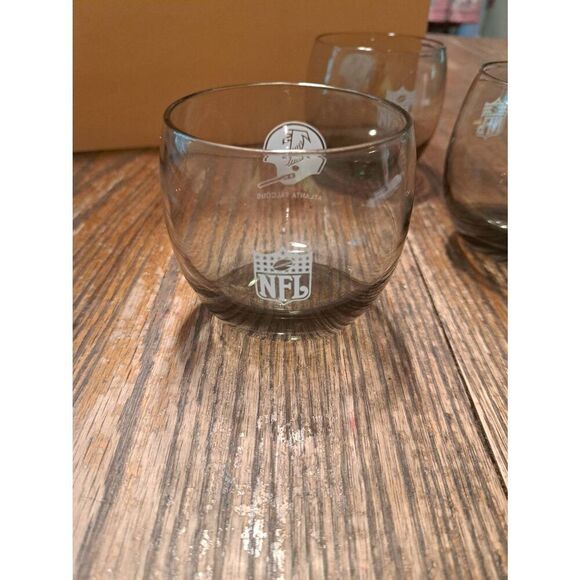 Vintage Atlanta Falcons Smoked Glass Tumblers Set of 3 – NFL Rocks Glasses 3.5" - Picture 5 of 7